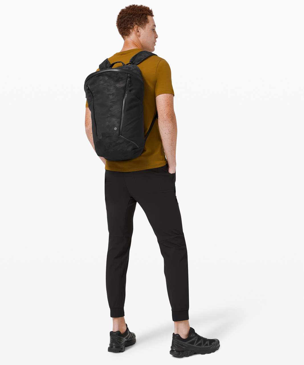 Lululemon More Miles City Backpack - Heritage Grid Camo Jacquard Micro Black Deep Coal