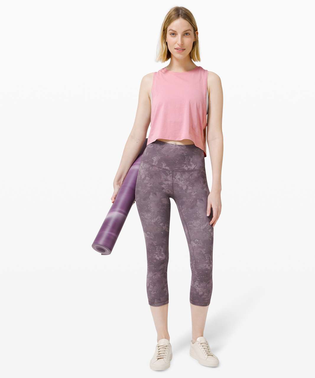 Lululemon Cut Back Crop Tank - Pink Taupe