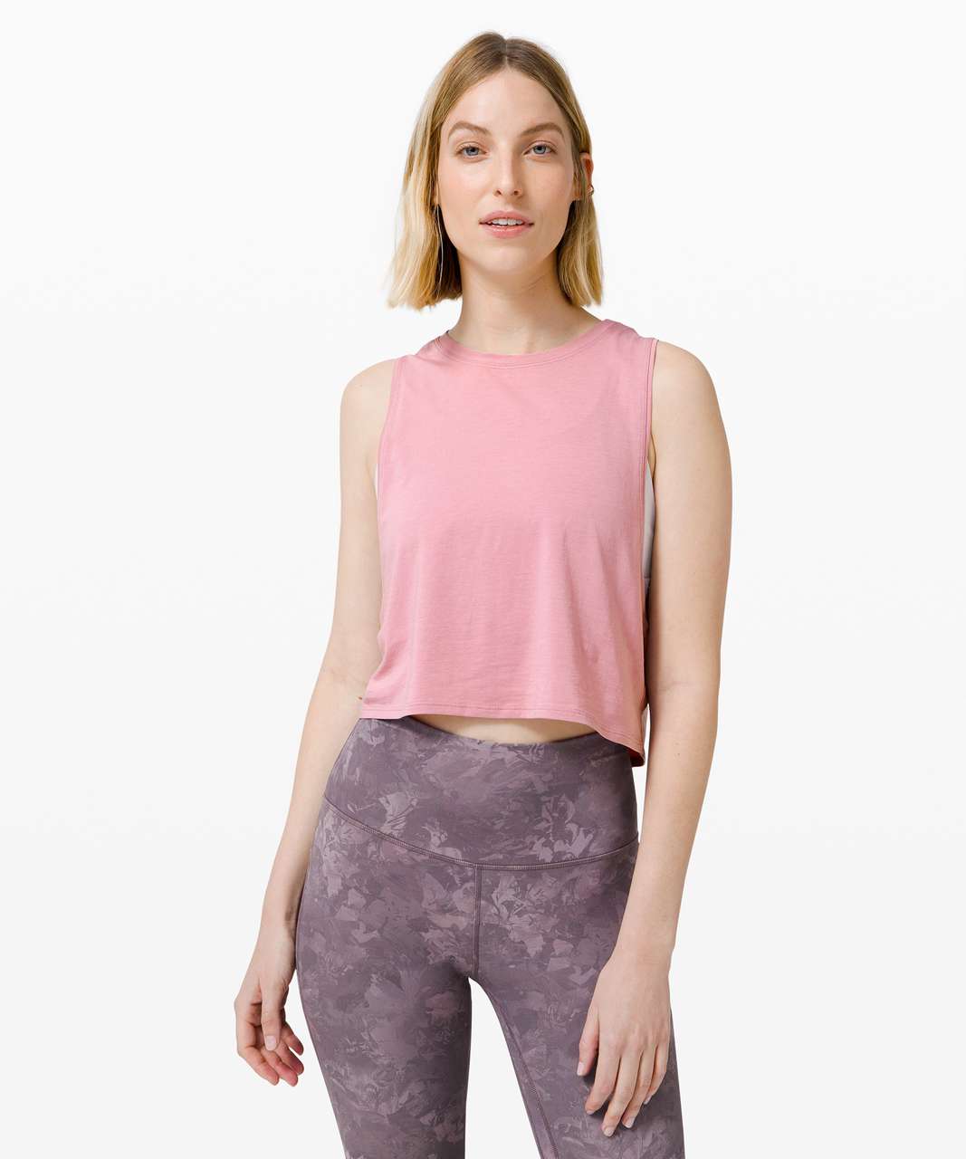 Lululemon Cut Back Crop Tank - Pink Taupe