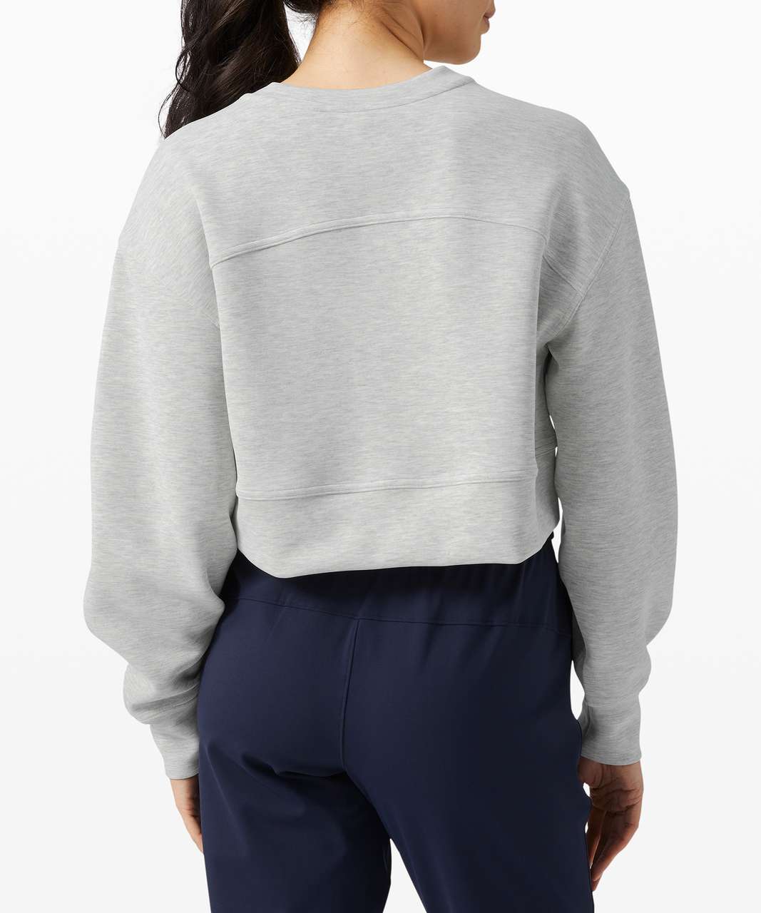 Lululemon Soft Ambitions Crop Crew - Heathered Core Ultra Light Grey