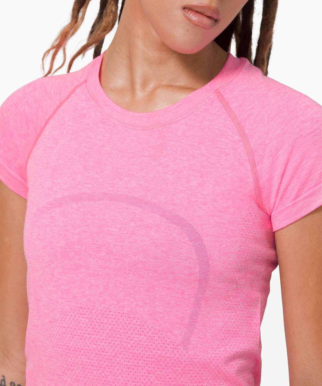 Lululemon Swiftly Tech Short Sleeve 2.0 - Dark Prism Pink / White