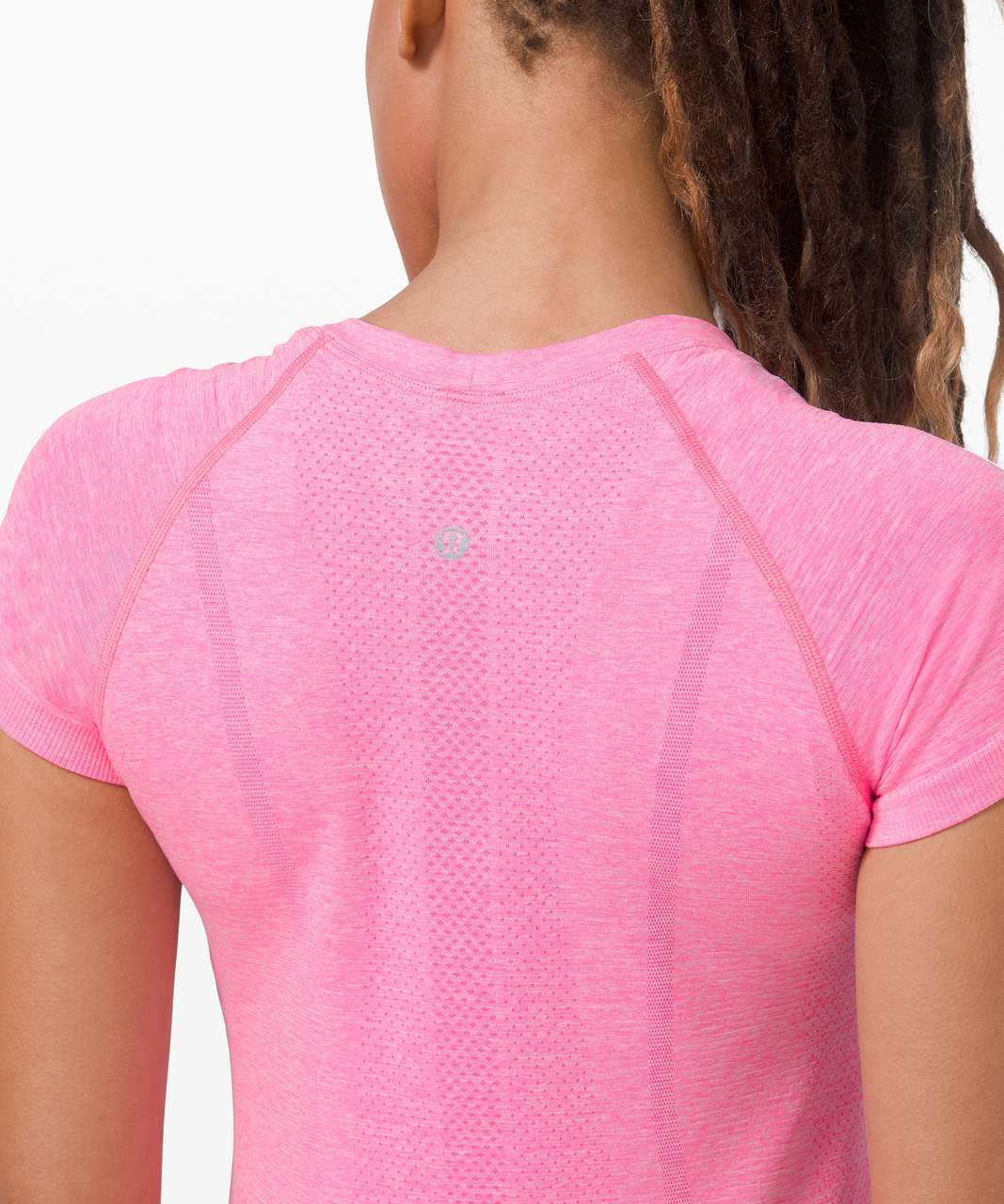 Lululemon Swiftly Tech Short Sleeve 2.0 - Dark Prism Pink / White ...