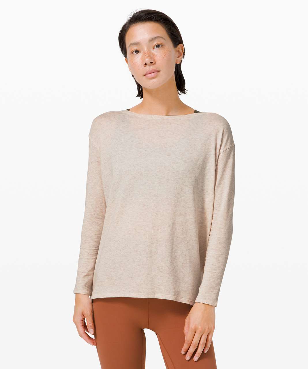 Lululemon Back In Action Long Sleeve - Heathered Silk Rose