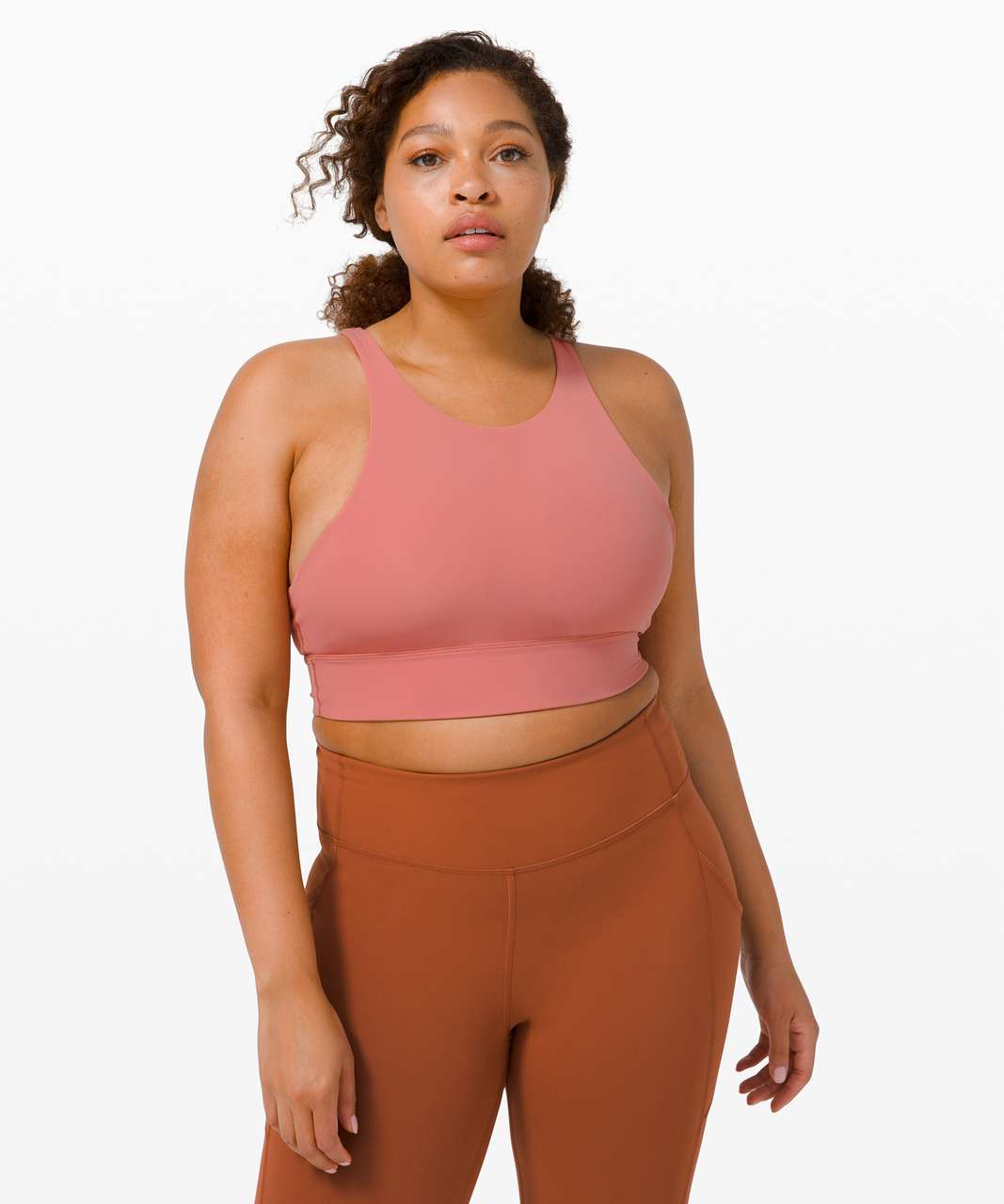 Lululemon Energy Bra High Neck Long Line *Tough - Brier Rose