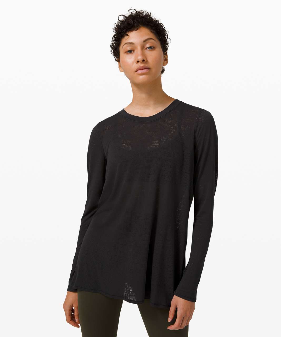 Lululemon Women's Uncovered Long Sleeve Crop Top in Black Size US 4