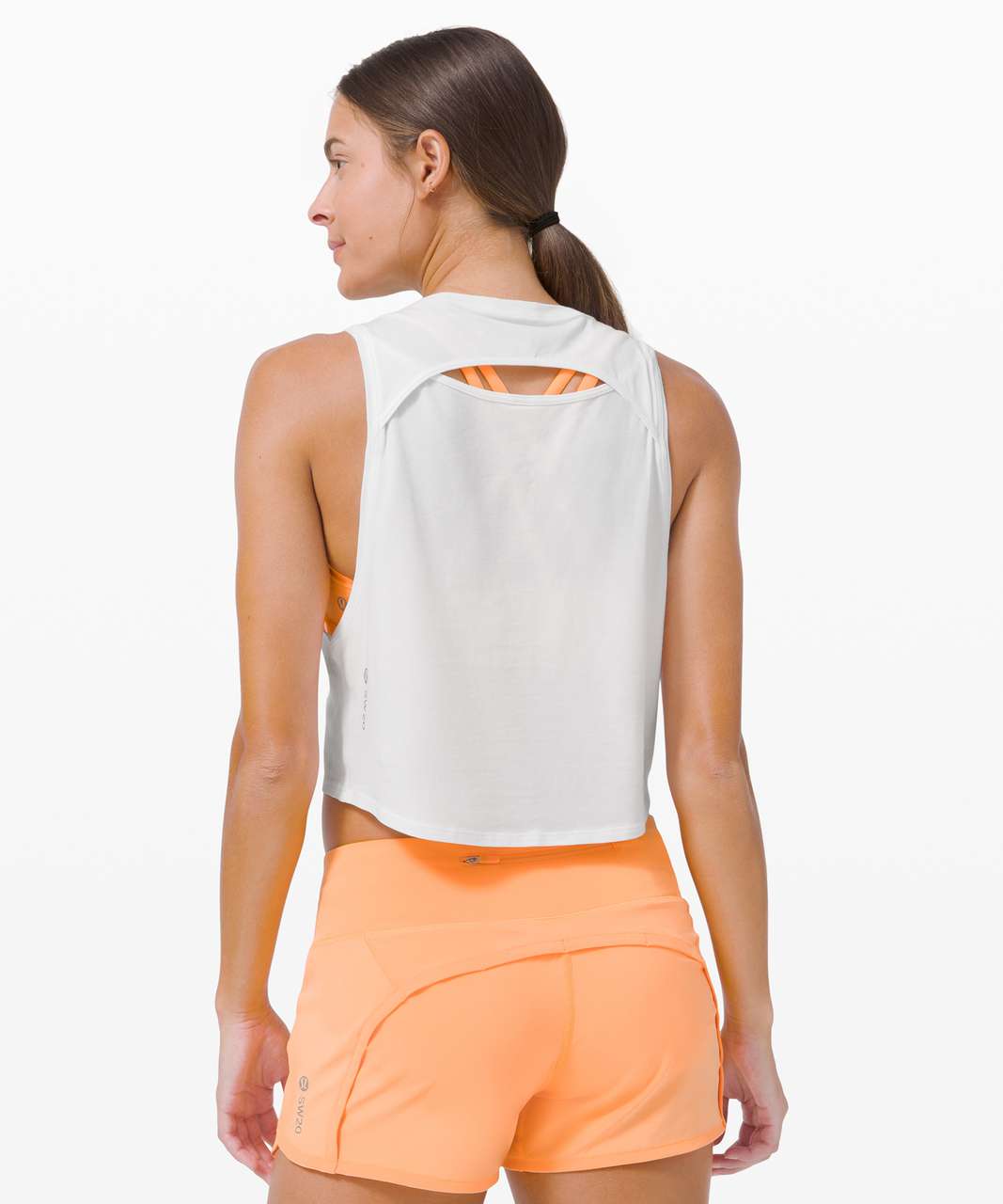 Lululemon Cut Back Crop Tank *SeaWheeze - White