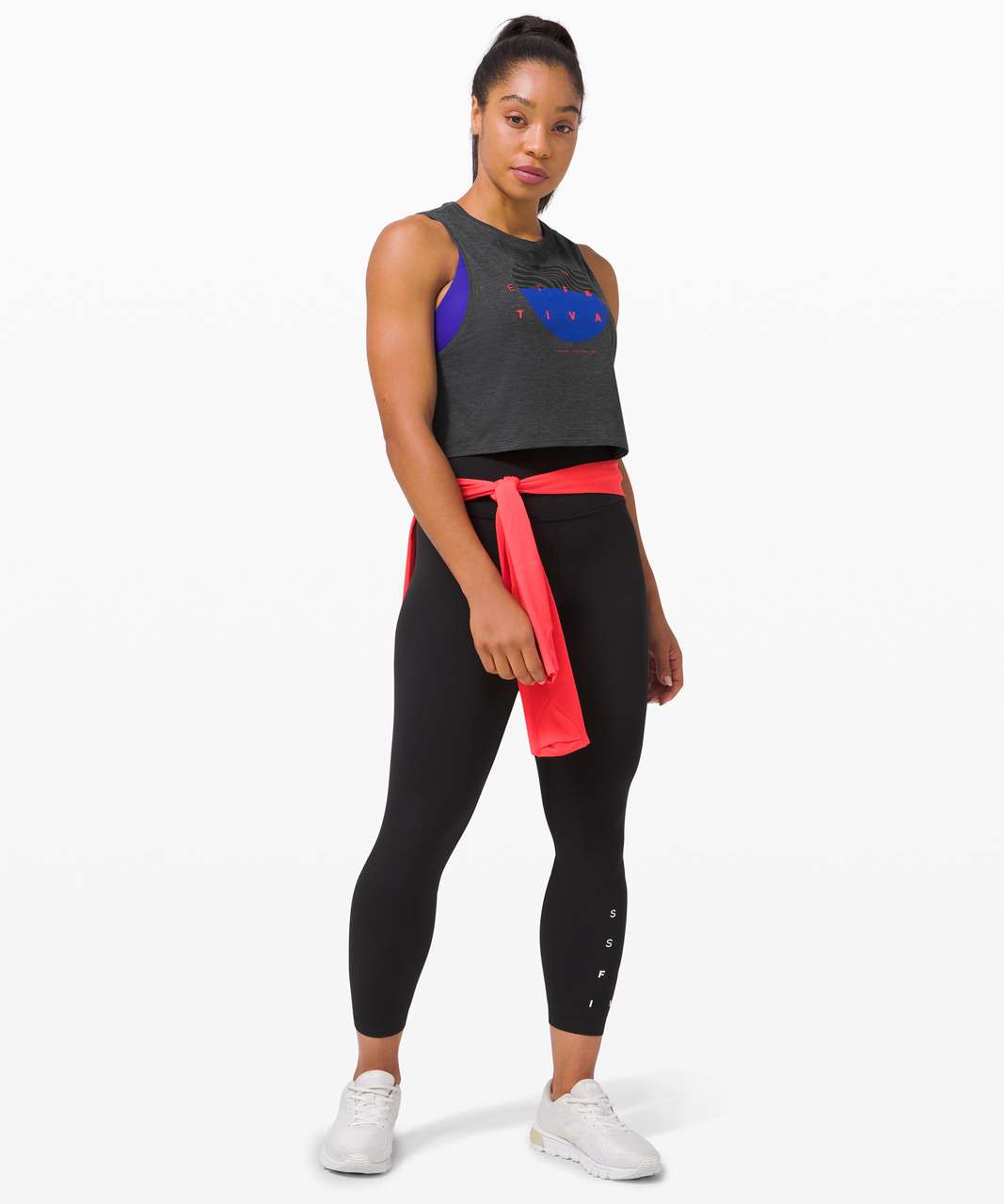 Lululemon Cut The Crop - Black / Vintage Pink - lulu fanatics