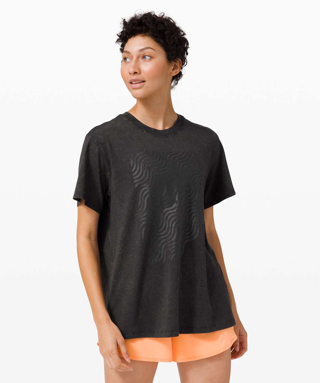 Lululemon All Yours Tee *SeaWheeze - Crackle Wash Black