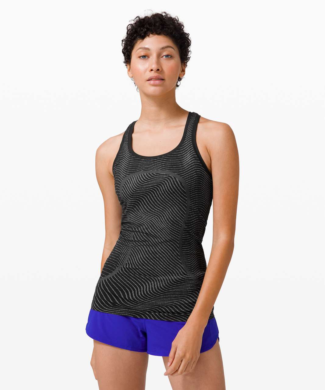 Lululemon Swiftly Speed Racerback *SeaWheeze - Illusion Black / Alpine White