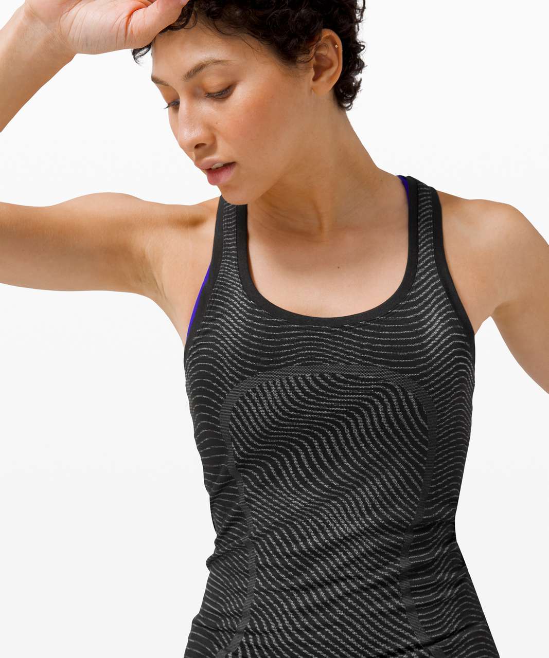 Lululemon Swiftly Speed Racerback *SeaWheeze - Illusion Black / Alpine White