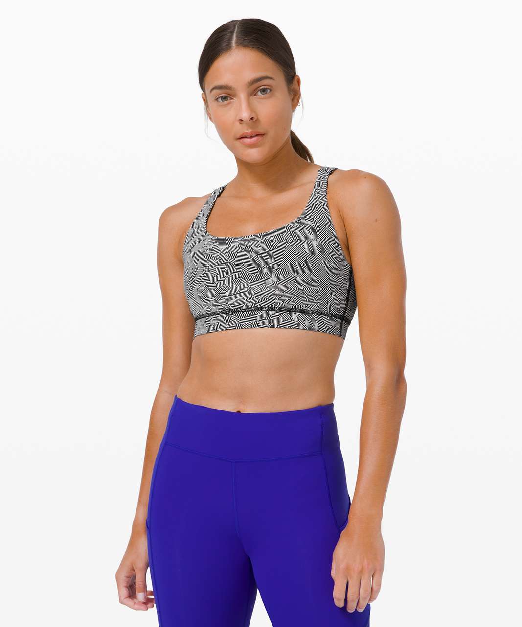 Lululemon Energy Bra *SeaWheeze - Illusionary White Black - lulu fanatics