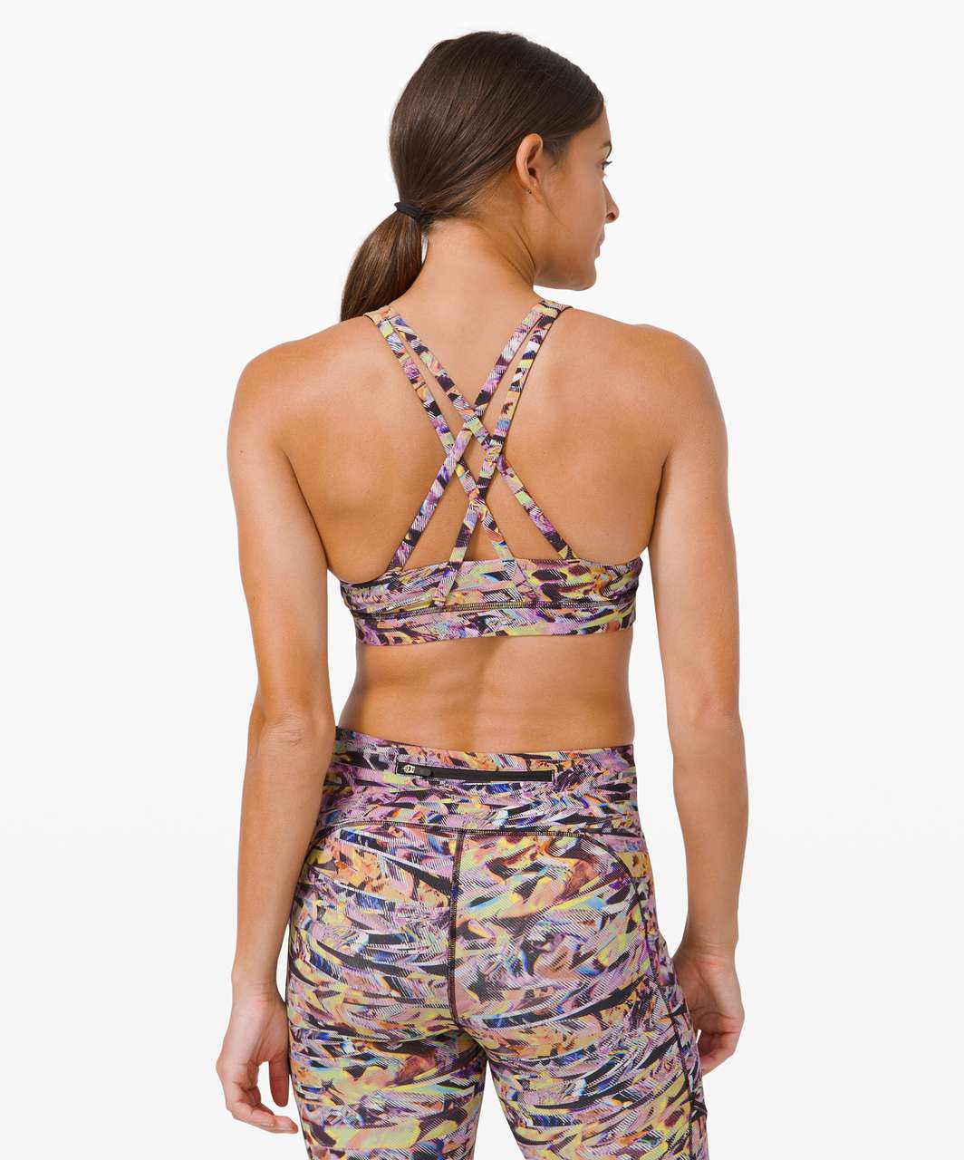 Lululemon Energy Bra High Neck *SeaWheeze - Super Sonic Alpine White Purple Multi