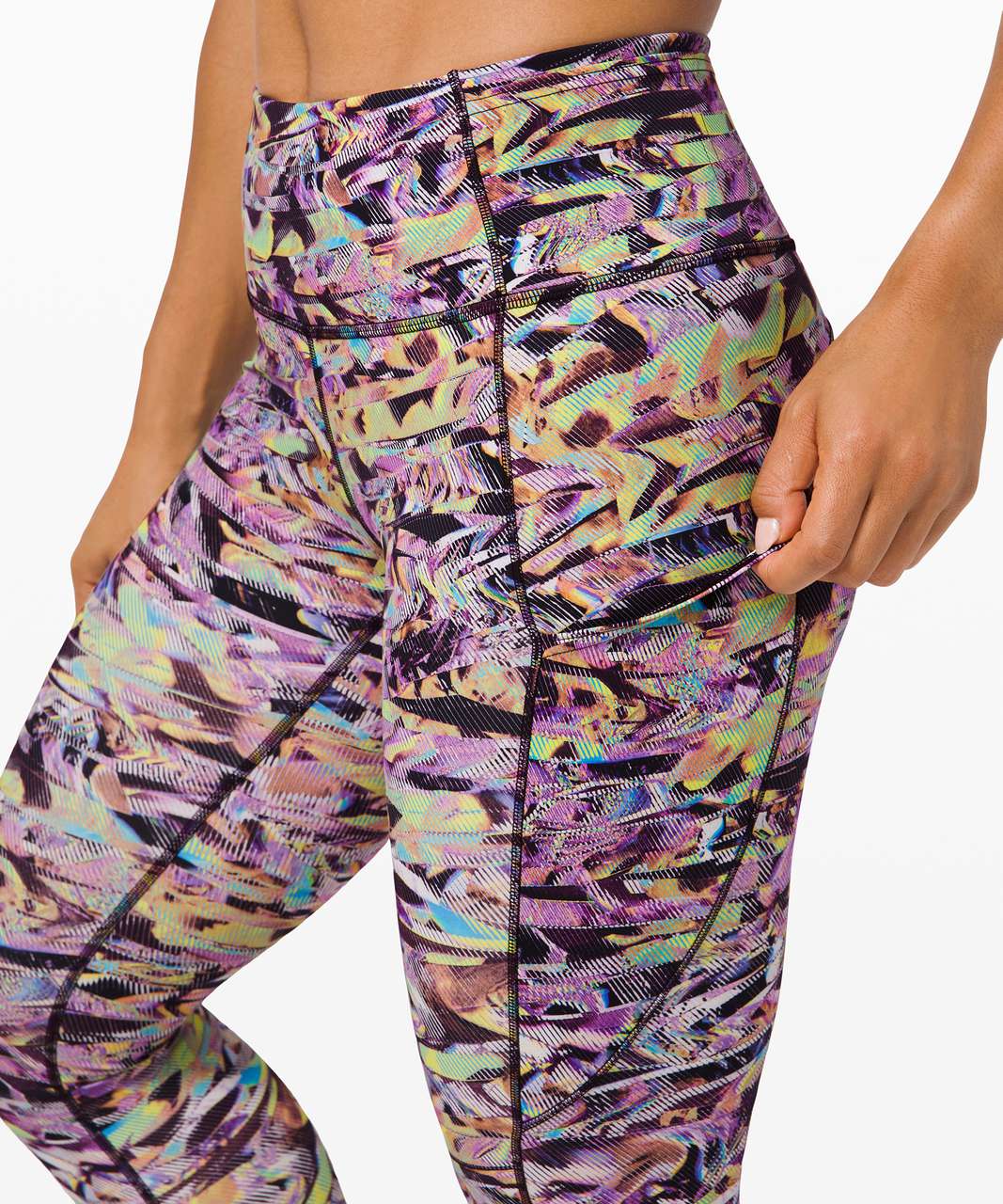 Lululemon Fast and Free Tight II 25" *SeaWheeze - Super Sonic Alpine White Purple Multi