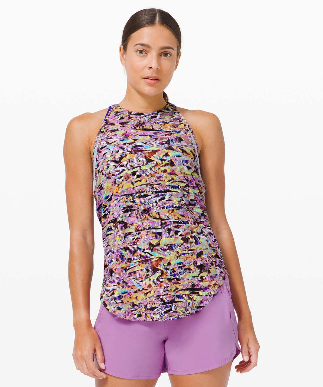 Lululemon Run Off Route Tank *SeaWheeze - Super Sonic Alpine White Purple Multi