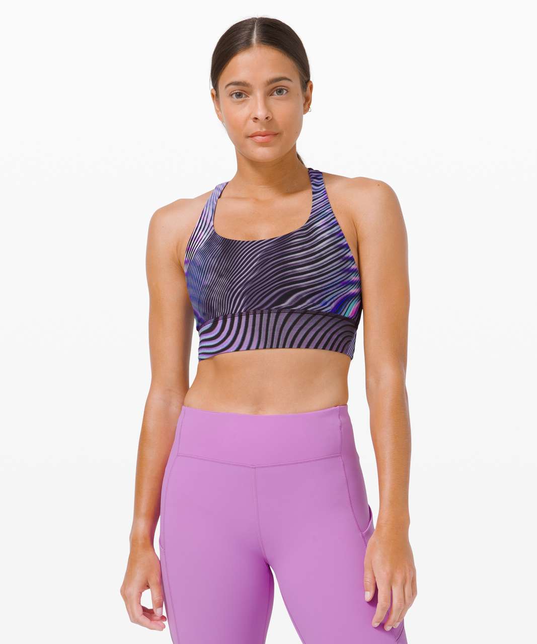 Lululemon Energy Bra Long Line *SeaWheeze - Fast Lane Energy Bra Longline Purple Multi