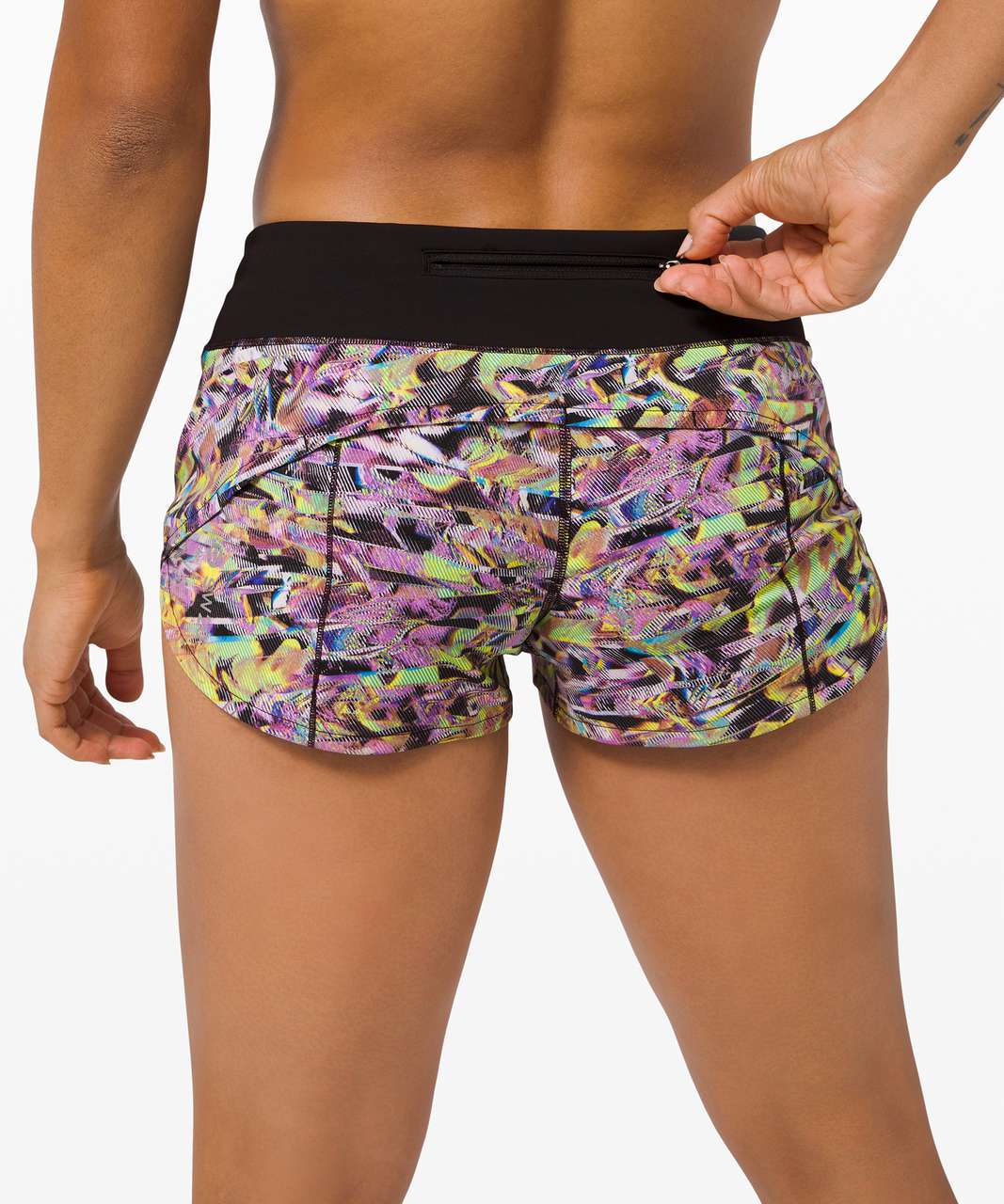 Lululemon Speed Up Short 2.5" *SeaWheeze - Super Sonic Alpine White Purple Multi / Black