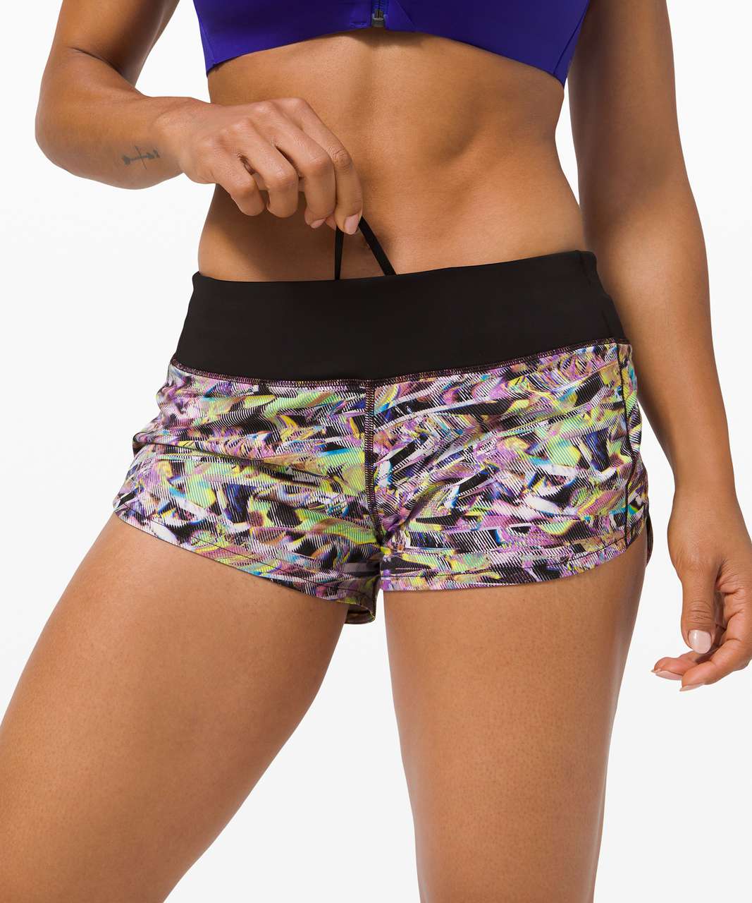 Lululemon Speed Up Short 2.5" *SeaWheeze - Super Sonic Alpine White Purple Multi / Black