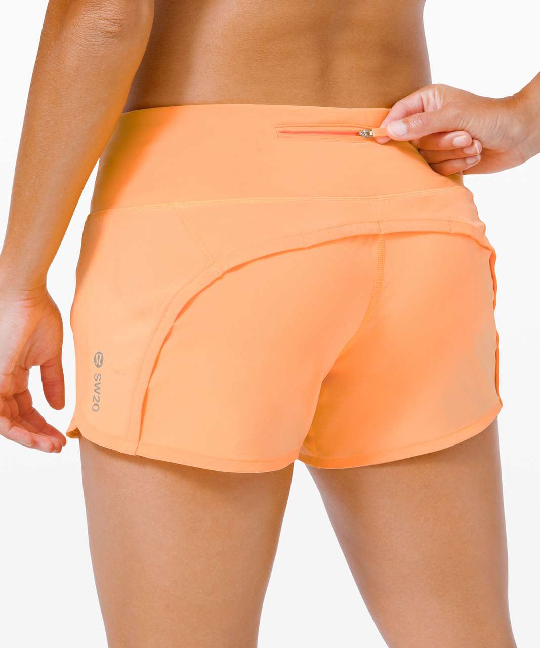 Lululemon Run Times Short 4" *SeaWheeze - Florid Orange