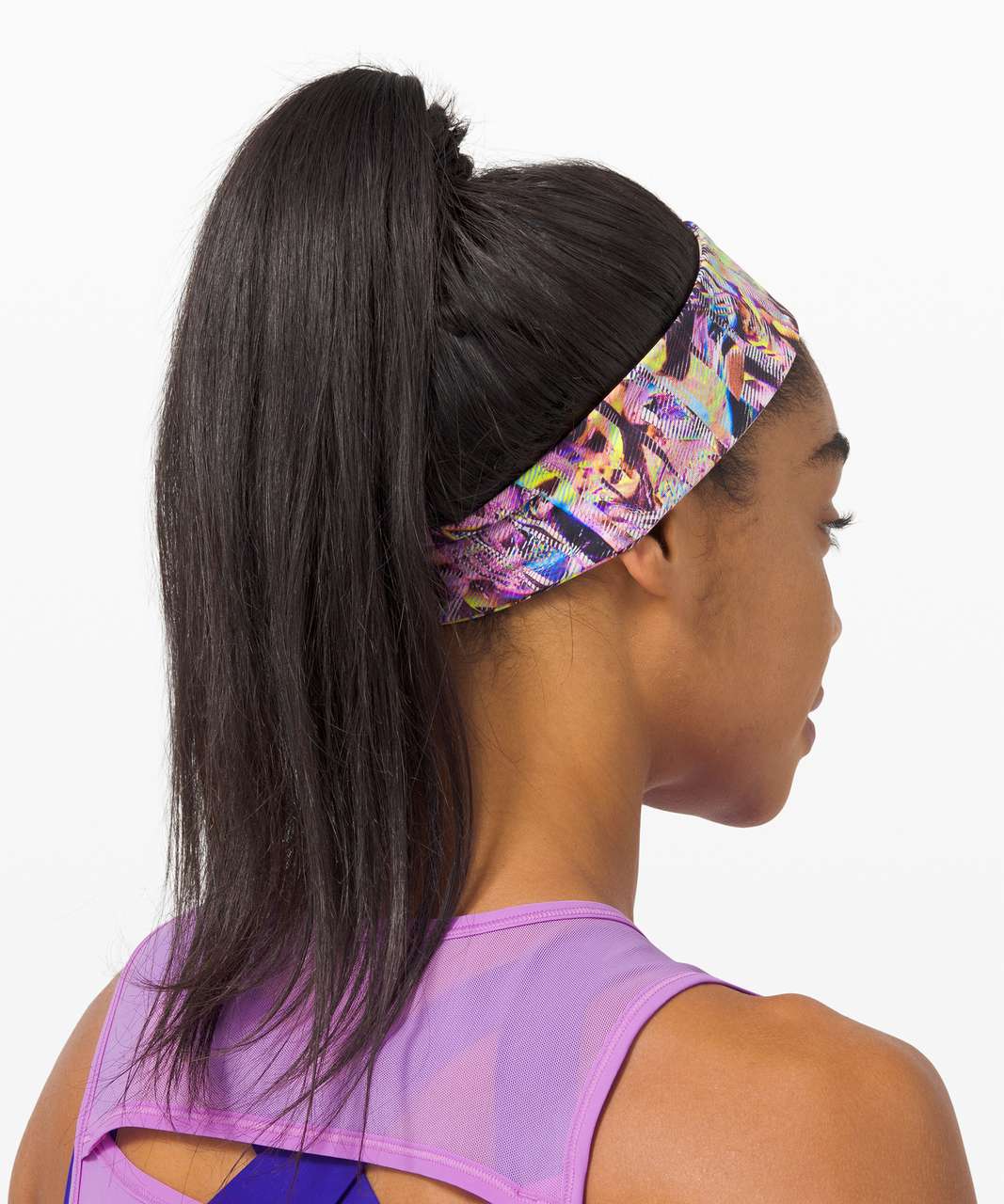 Lululemon Fly Away Tamer Headband II *SeaWheeze - Super Sonic Alpine White Purple Multi