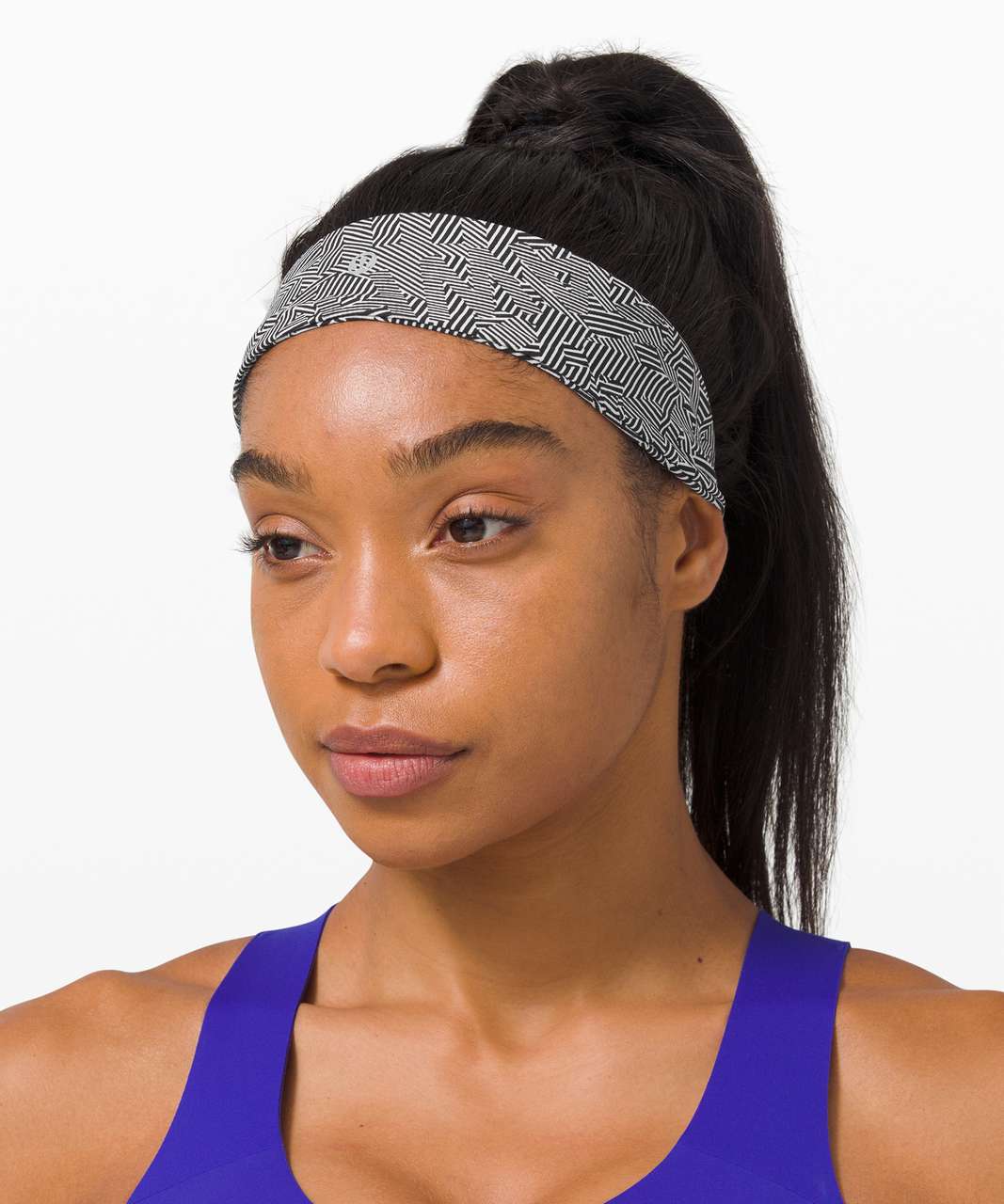 Lululemon Fly Away Tamer Headband II *SeaWheeze - Illusionary White Black