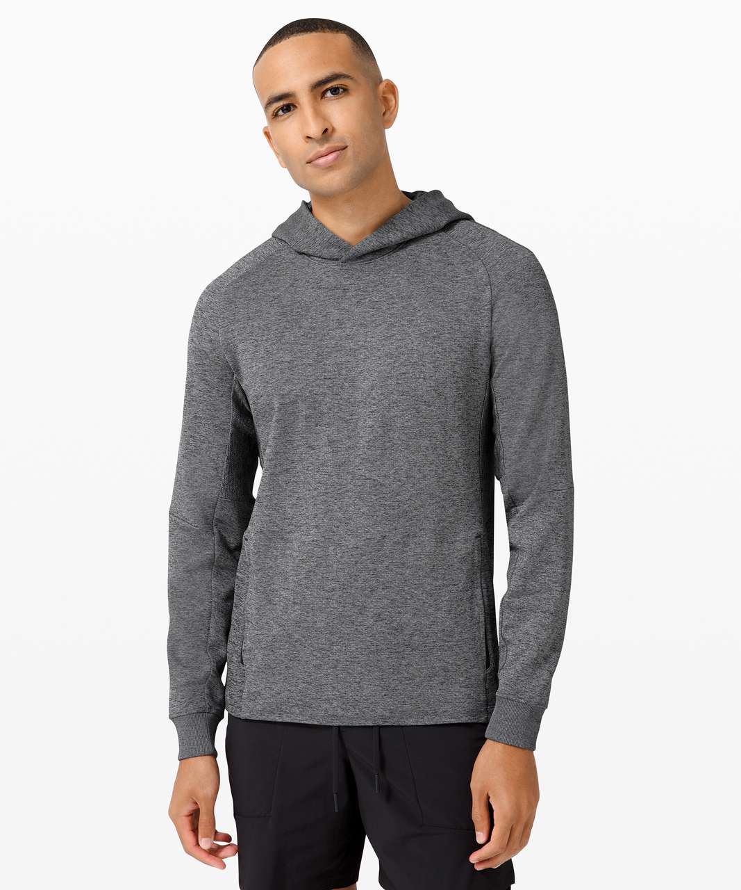 Lululemon Textured Fleece Embroidered Logo Hoodie - Graphite Grey - lulu  fanatics