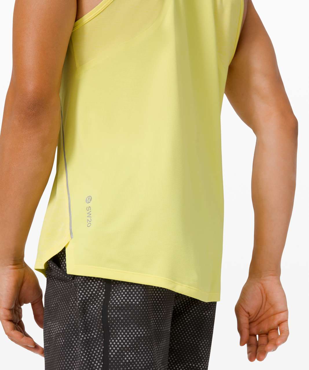 Lululemon Fast and Free Tank *SeaWheeze - Heathered Sunlight Yellow / Sunlight Yellow