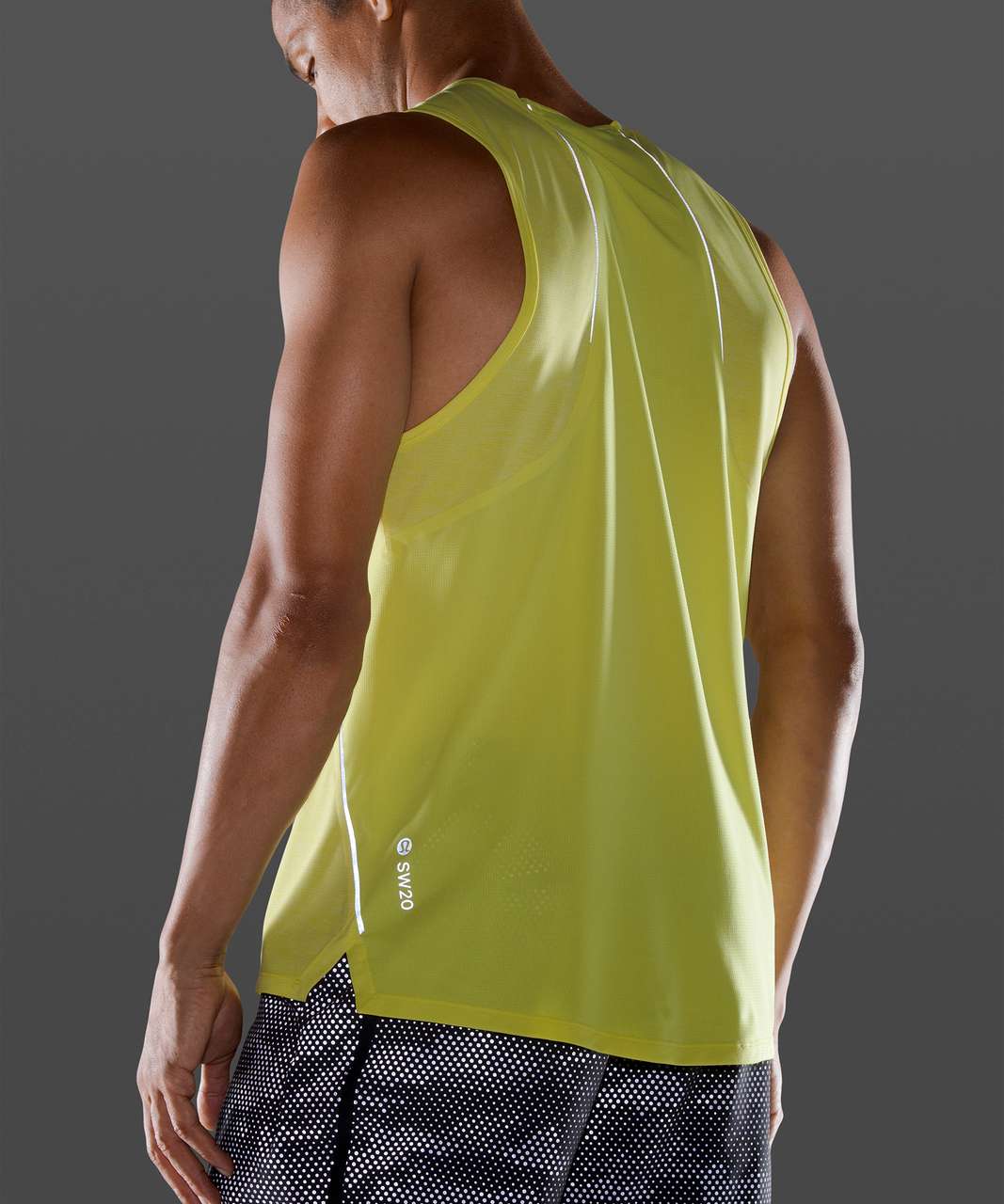 Lululemon Fast and Free Tank *SeaWheeze - Heathered Sunlight Yellow / Sunlight Yellow