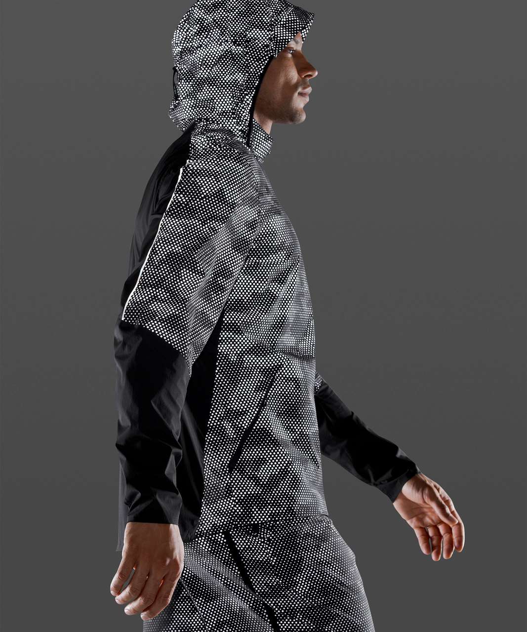 Lululemon Active Jacket Reflective Seawheeze High Tempo Camo Reflective Grey Multi Lulu