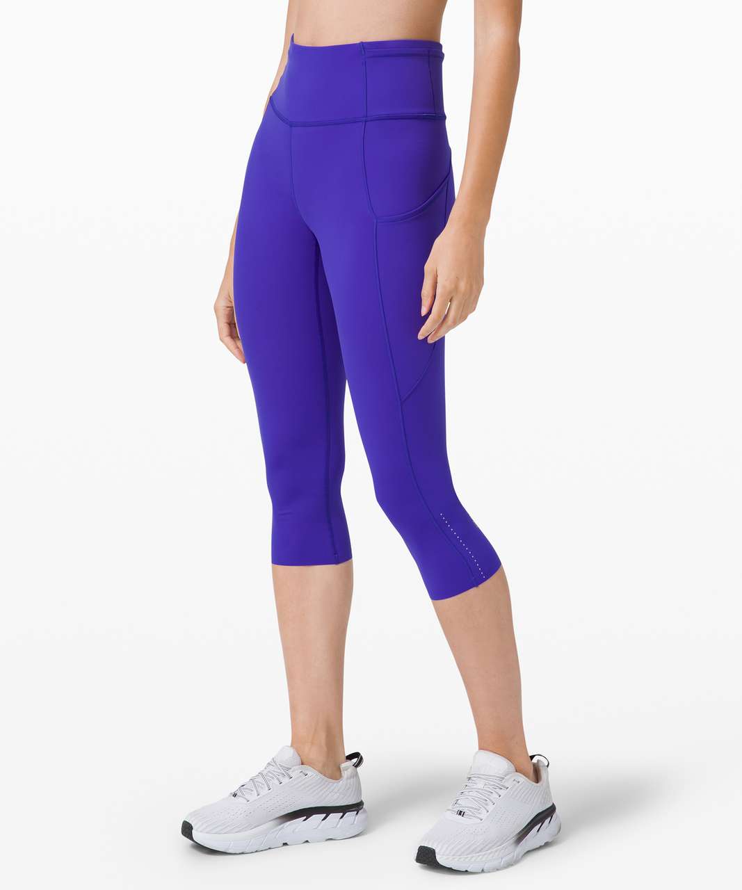 Lululemon Seawheeze Blue & Black Run The Day Crop Leggings Size 6 - $45 -  From Emily