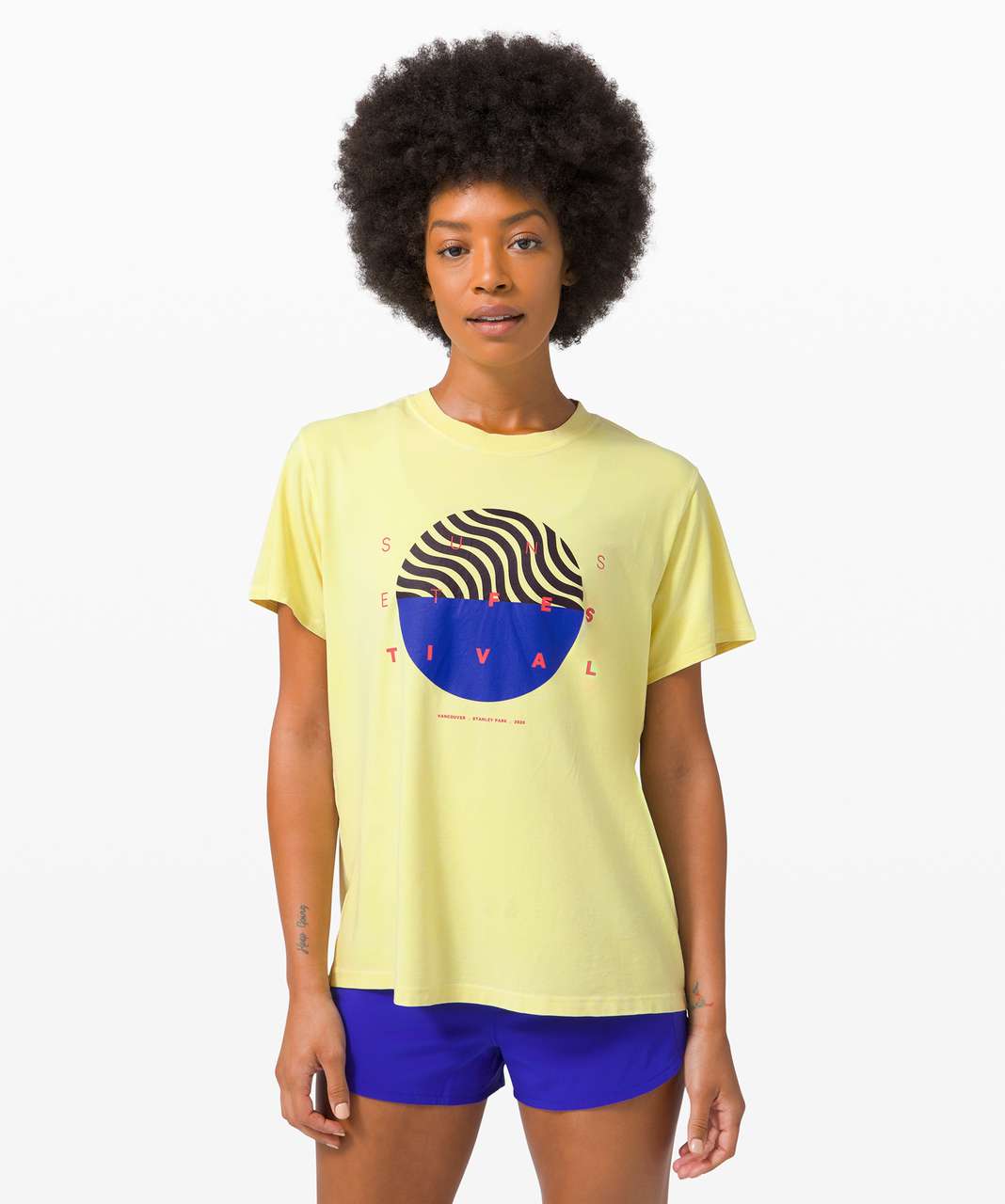 Lululemon All Yours Tee *SeaWheeze - Crackle Wash Sunlight Yellow - lulu  fanatics