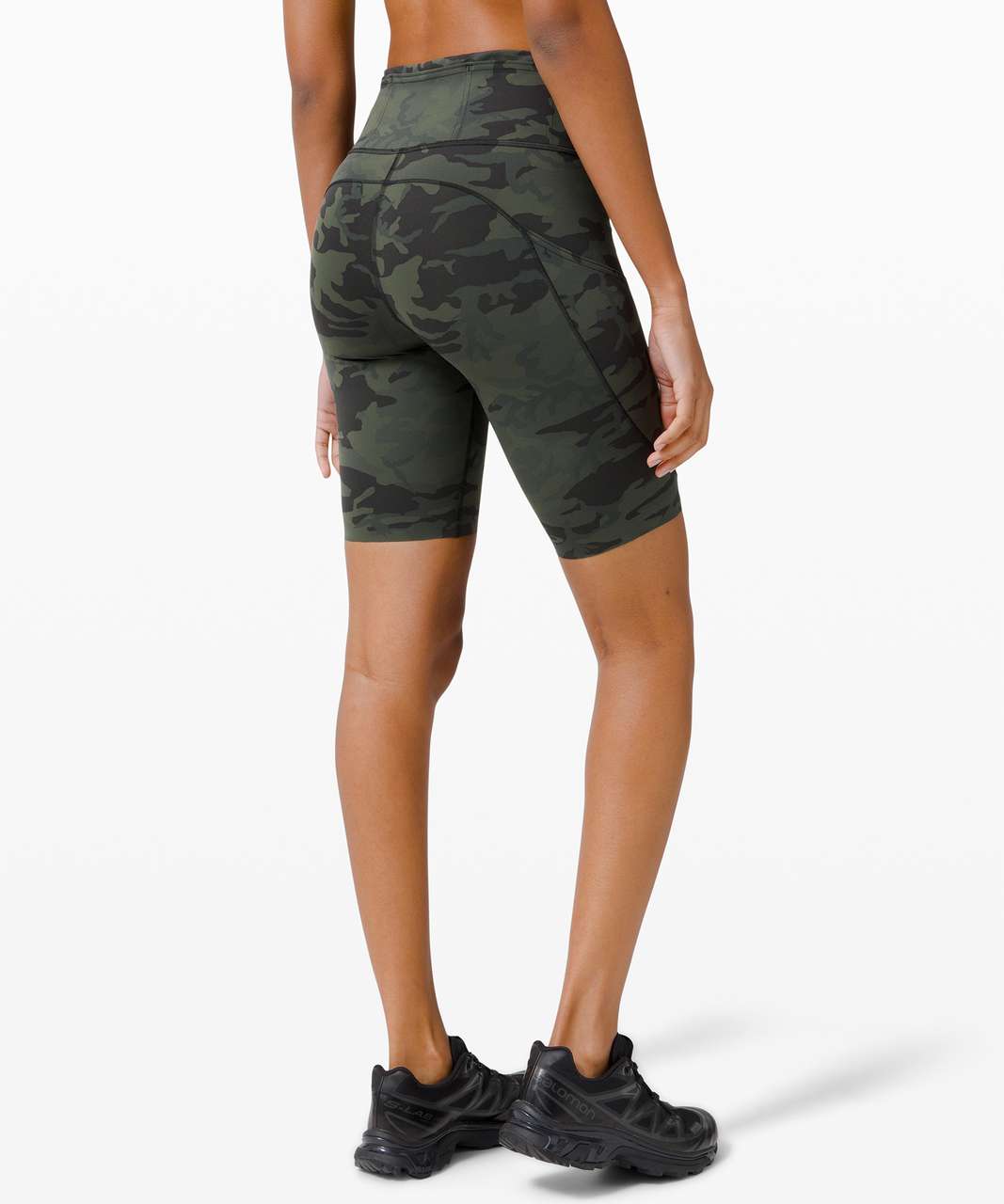 Lululemon Fast And Free Short 10" *Non-Reflective - Incognito Camo Multi Gator Green