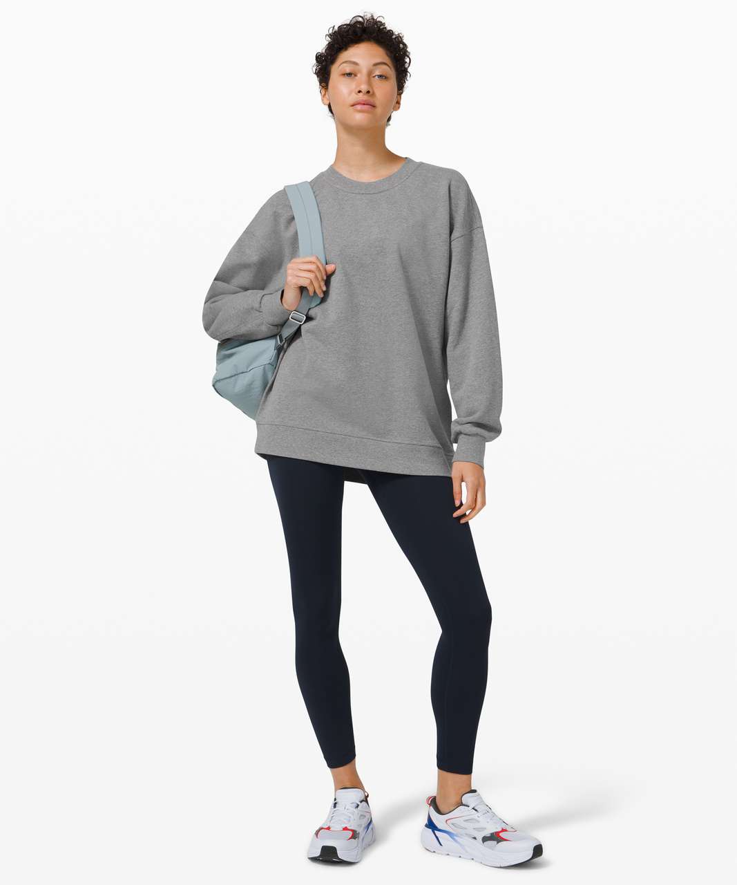 Lululemon Perfectly Oversized Crew - Heathered Core Medium Grey - lulu  fanatics