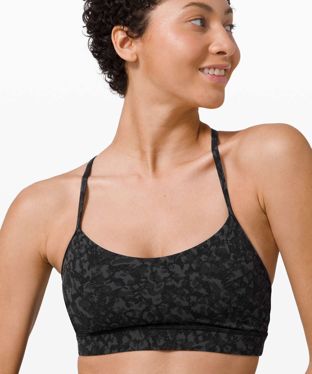 LULULEMON FLOW Y BRA *NULU 2/XXS INCOGNITO CAMO MULTI GREY INCL