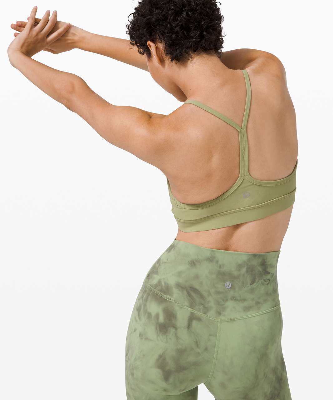 Lululemon Flow Y Strappy Bra Nulu *Light Support, A–C Cups - Kohlrabi Green  - lulu fanatics