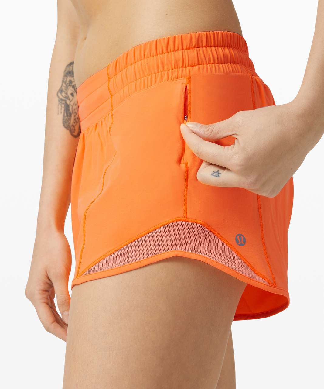 NEW LULULEMON Hotty Hot 4 LR Short 12 14 TALL Highlight Orange