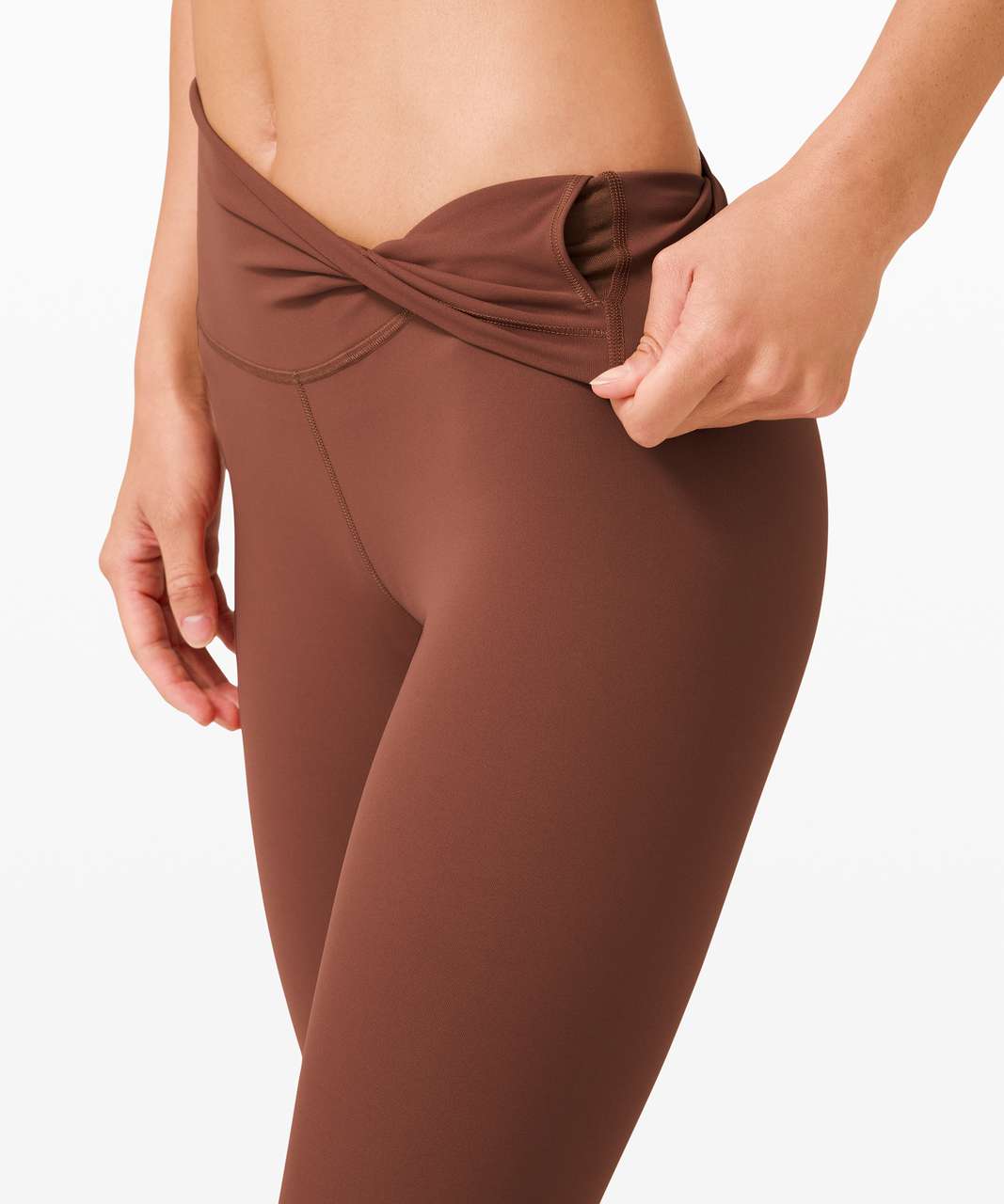 LULULEMON Women's Wunder Under High-Rise Cotton Brown Pants Leggings 2/4?