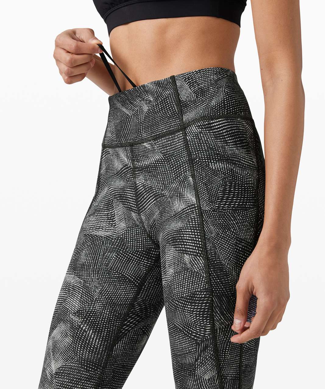 Lululemon Time To Sweat Crop 23 - Velocity Mesh Island Mist Black - lulu  fanatics