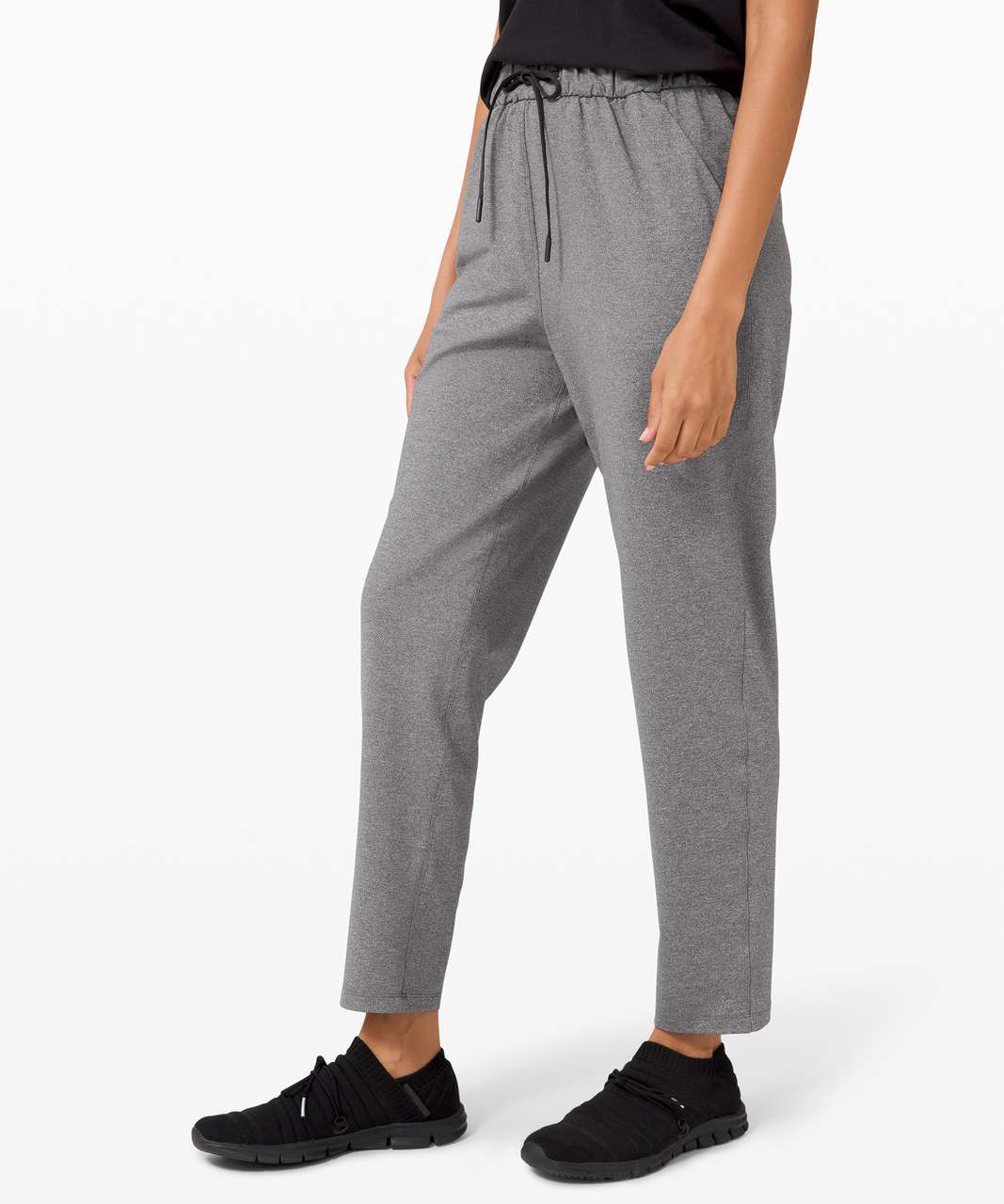 Lululemon Keep Moving 7/8 Pant - Heathered Black / Black - lulu fanatics