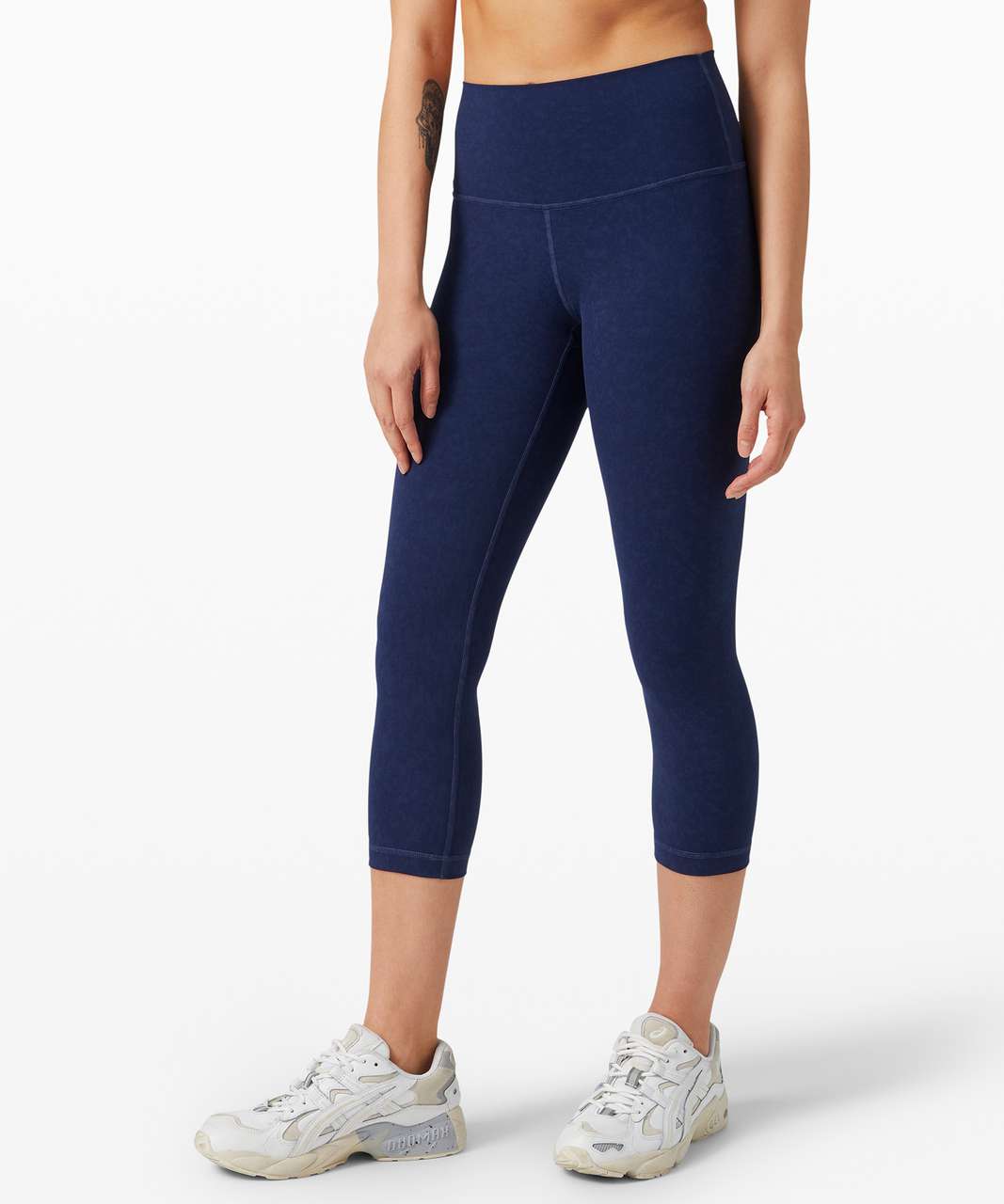 Lululemon Wunder Under Crop High-Rise *Spray 21" - Indigo Spray Mineral Blue