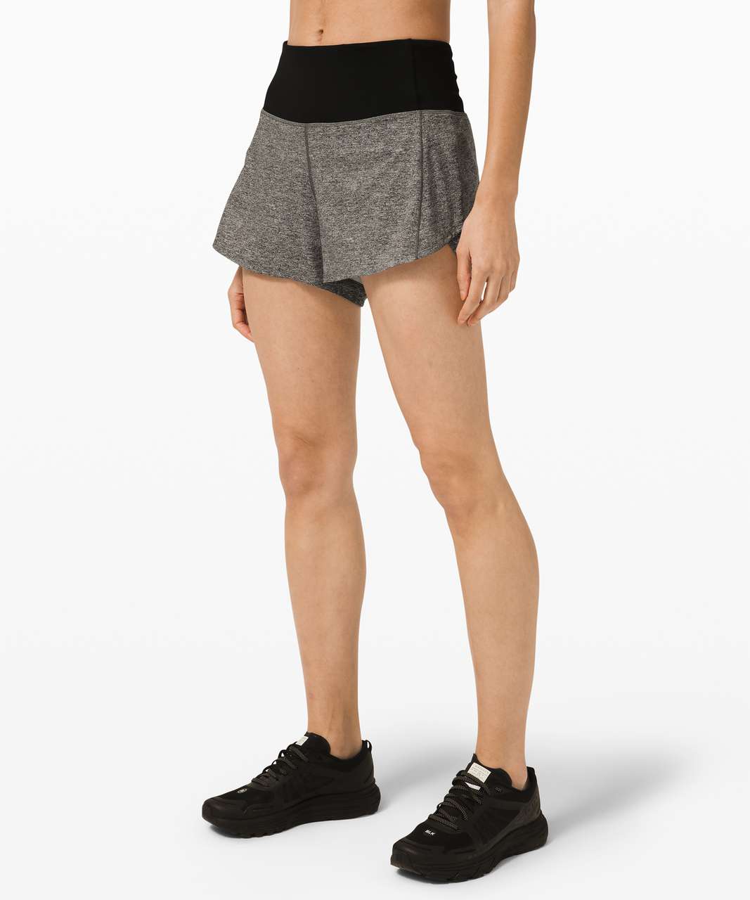 Lululemon Speed Up High-Rise Short 4 *Long - Heather Lux Multi Black /  Black - lulu fanatics