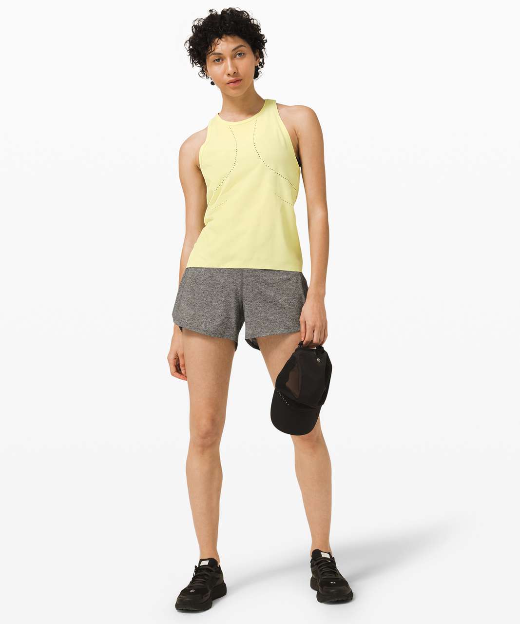 Lululemon Speed Up High-Rise Short 4" *Long - Heather Lux Multi Black / Black