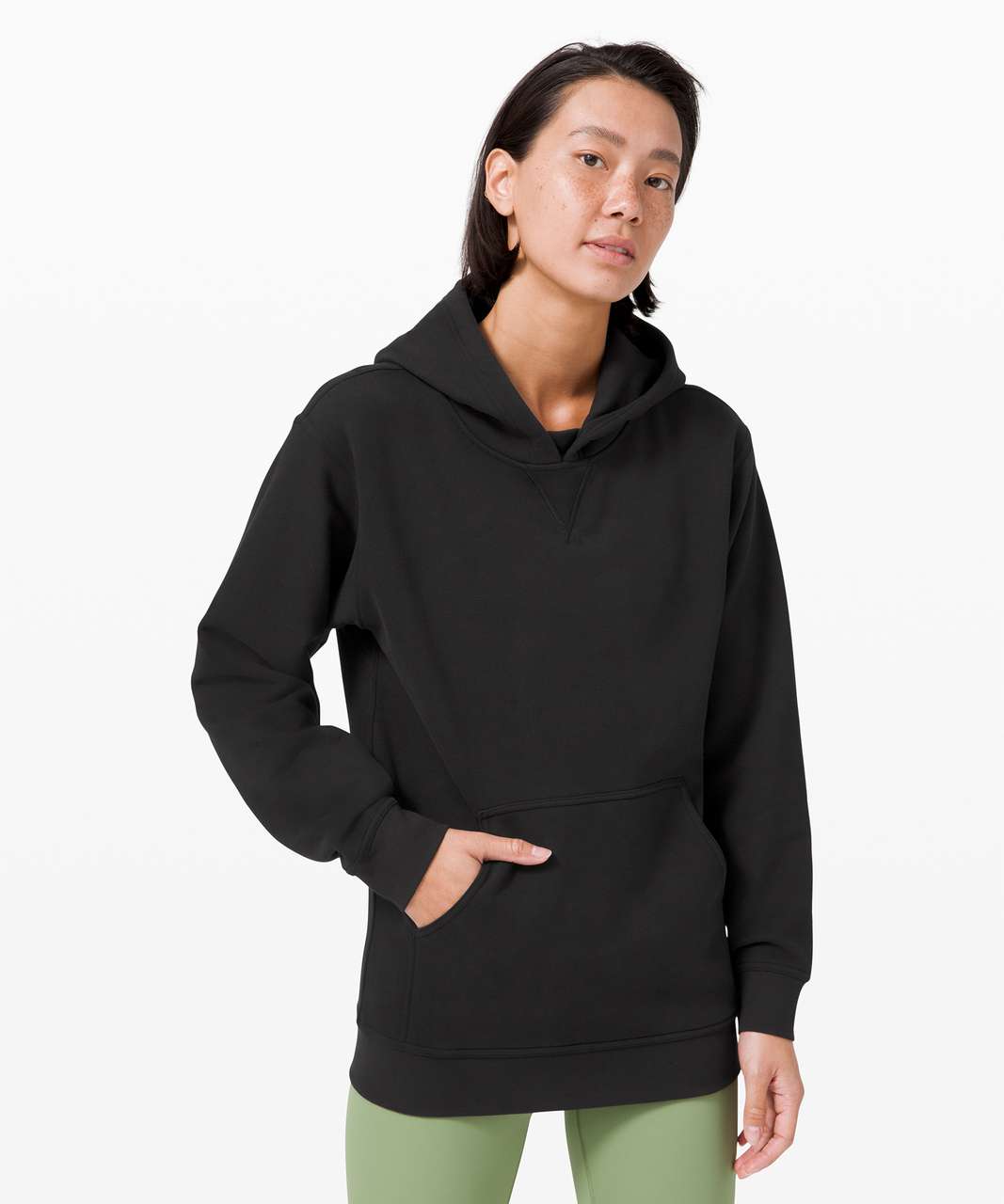 Lululs Scuba Zip Black Cropped Hoodie For Women Velvet Thickened