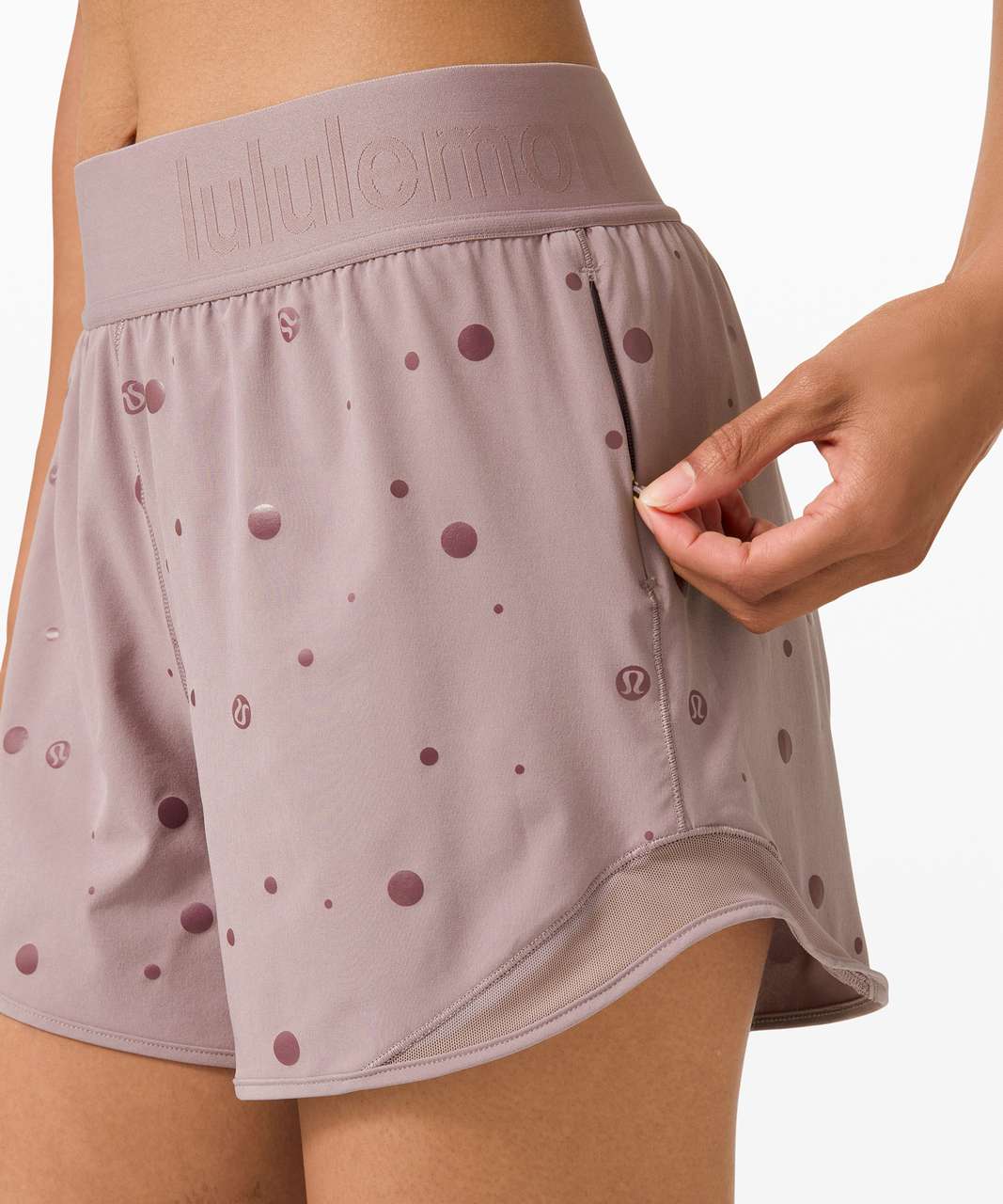 Lululemon Hotty Hot Short 4 *Logo - Poco Logo Foil Violet Verbena