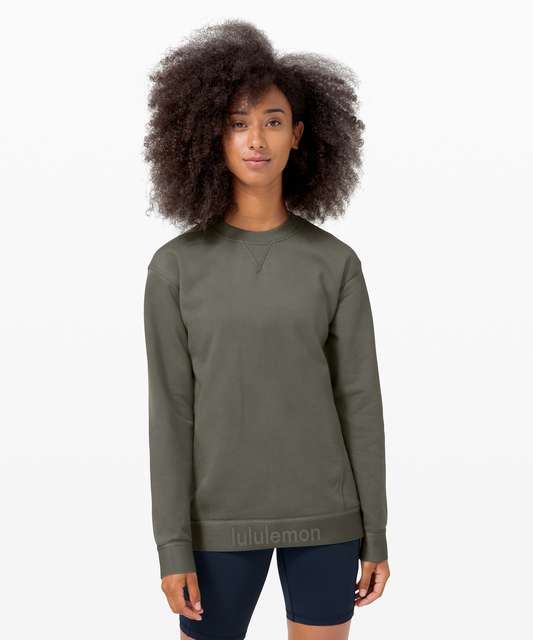 Lululemon sweatshirt ALL YOURS CREW TERRY Heathered Island Mist, Mint,  Green