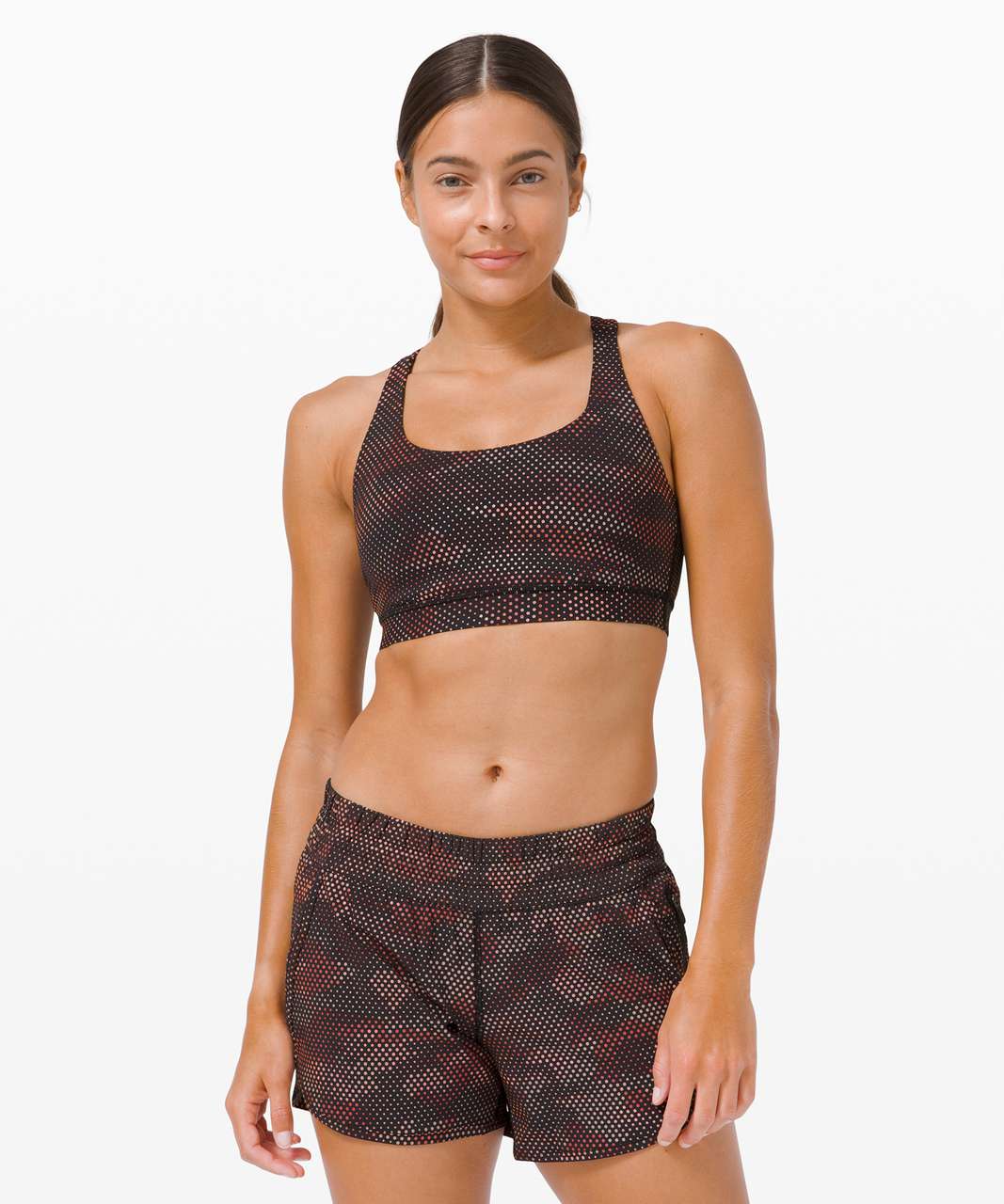 LULULEMON SeaWheeze ENERGY Bra HIGH NECK LONG LINE To The Beat Raspberry  Multi