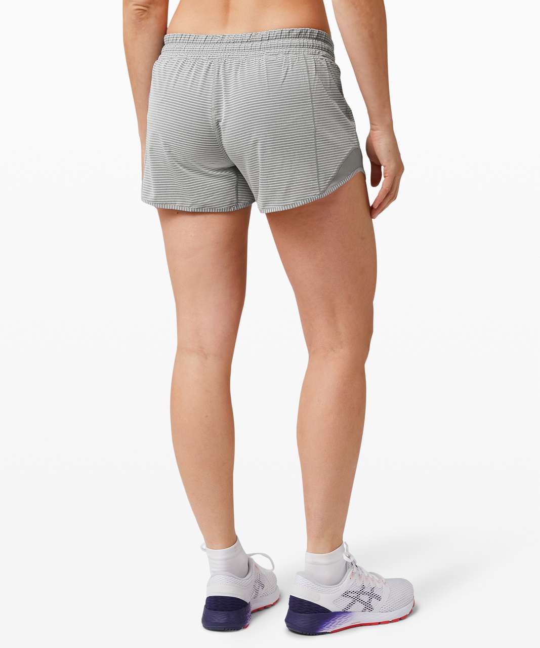 Lululemon Hotty Hot Short II *Long 4 - Hype Stripe Raceway Grey White /  Raceway Grey - lulu fanatics