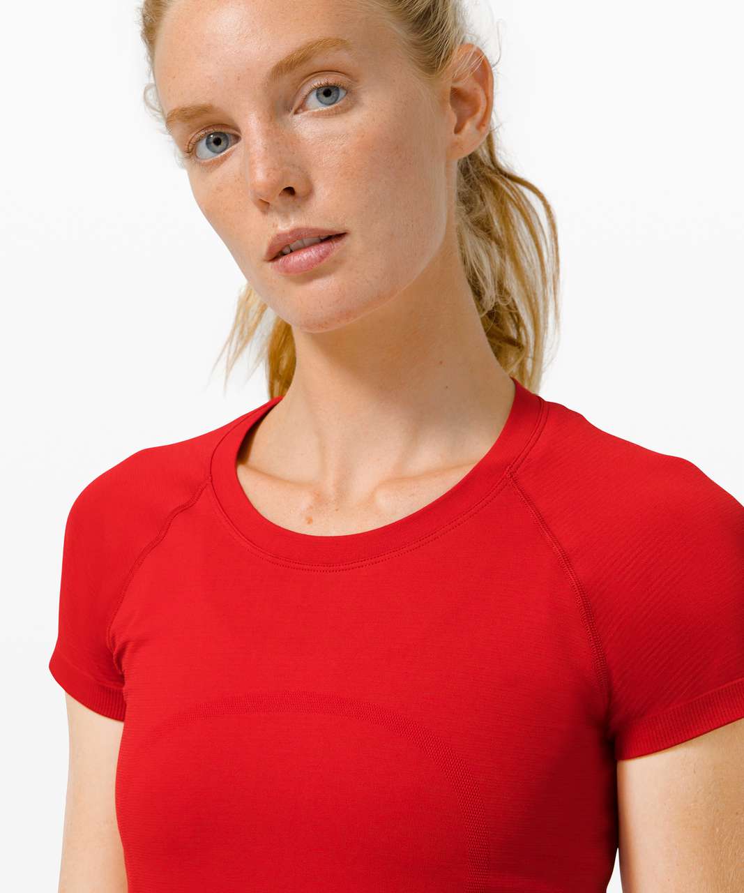 Lululemon 'Swiftly' Tech Short Sleeve 2.0 in Tomato Red - Women's