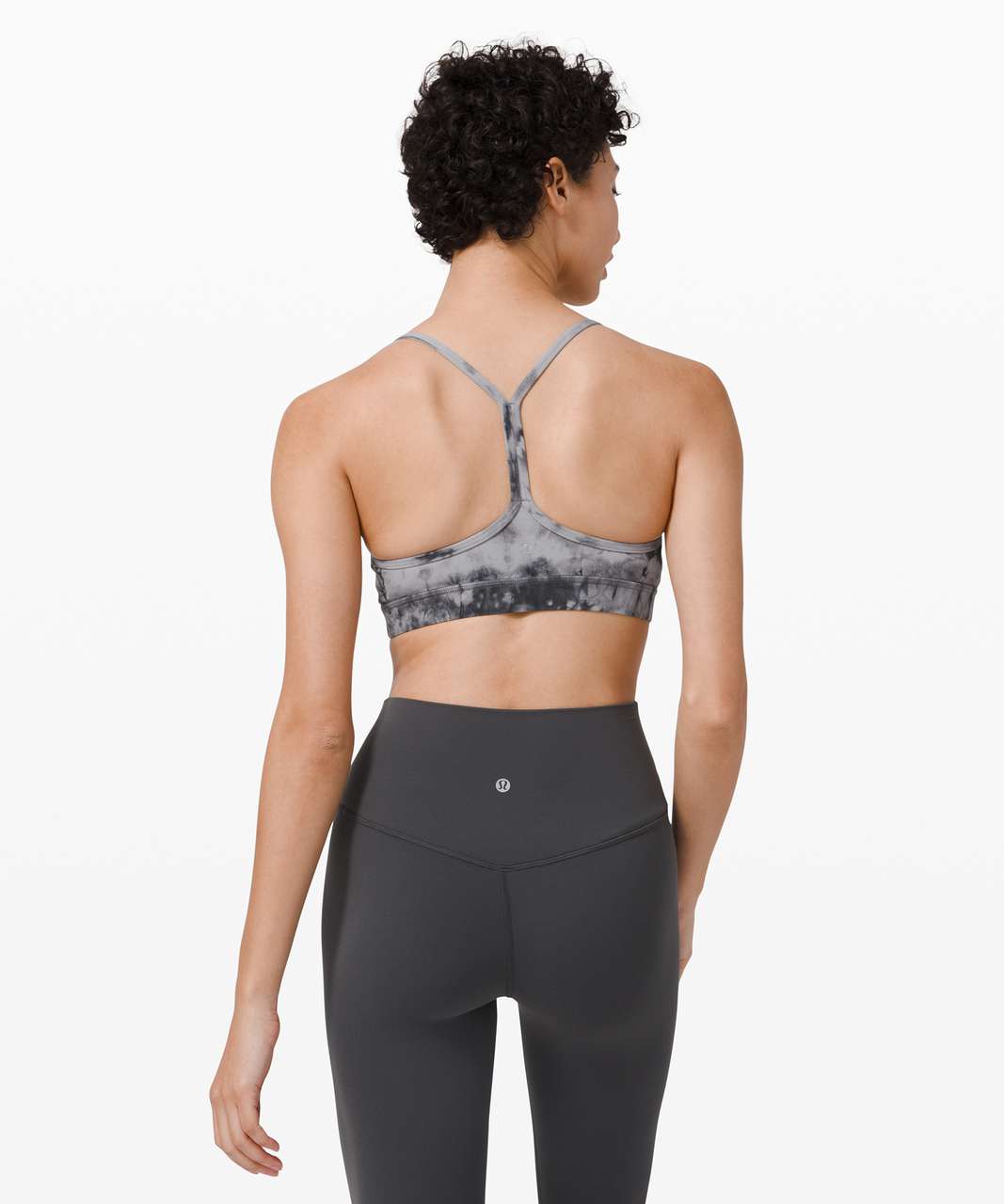 Lululemon Flow Y Sports Bra Kanto Stripe Wine Berry Black/Bon Bon Size 8