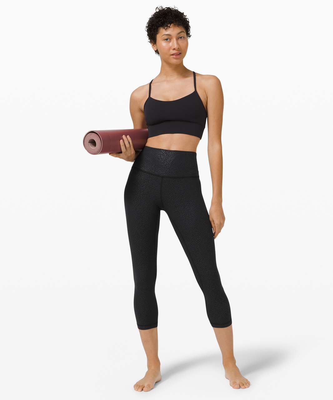 Lululemon Align Crop *21 - Code Emboss Black - lulu fanatics