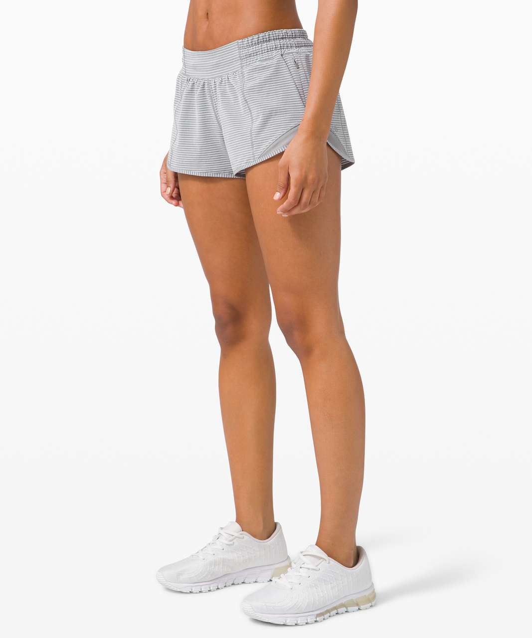 Lululemon Hotty Hot Short II *2.5" - Hype Stripe Raceway Grey White / Raceway Grey